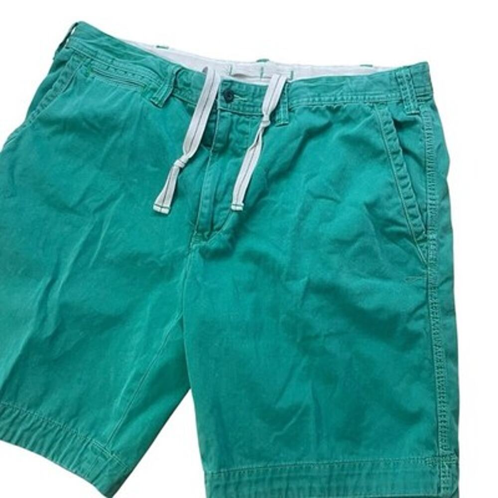 Vintage Polo Ralph Lauren Shorts Men Size 36 Green Chino Relaxed Fit Drawstrings